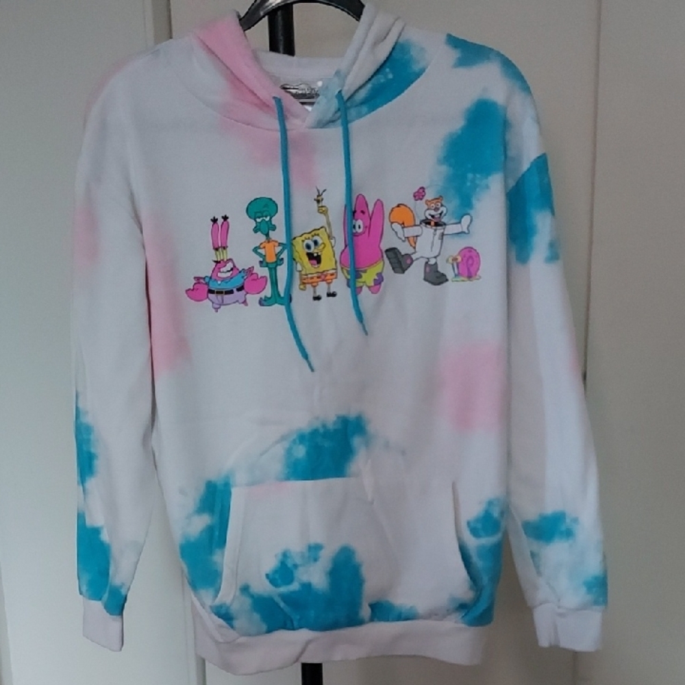Nickelodeon SpongeBob SquarePants Hoodie with Pink and Blue Tyedye